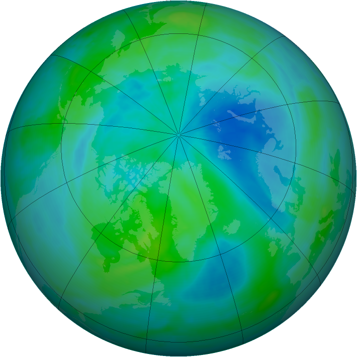 Arctic ozone map for 16 September 2008